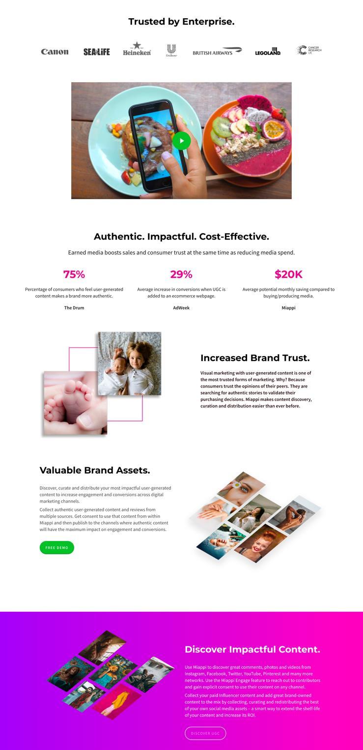 Miappi website case study and editorial content