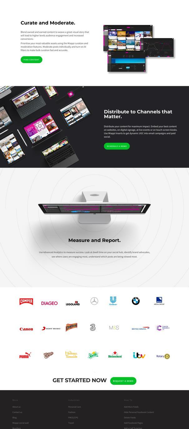 Miappi website page layout